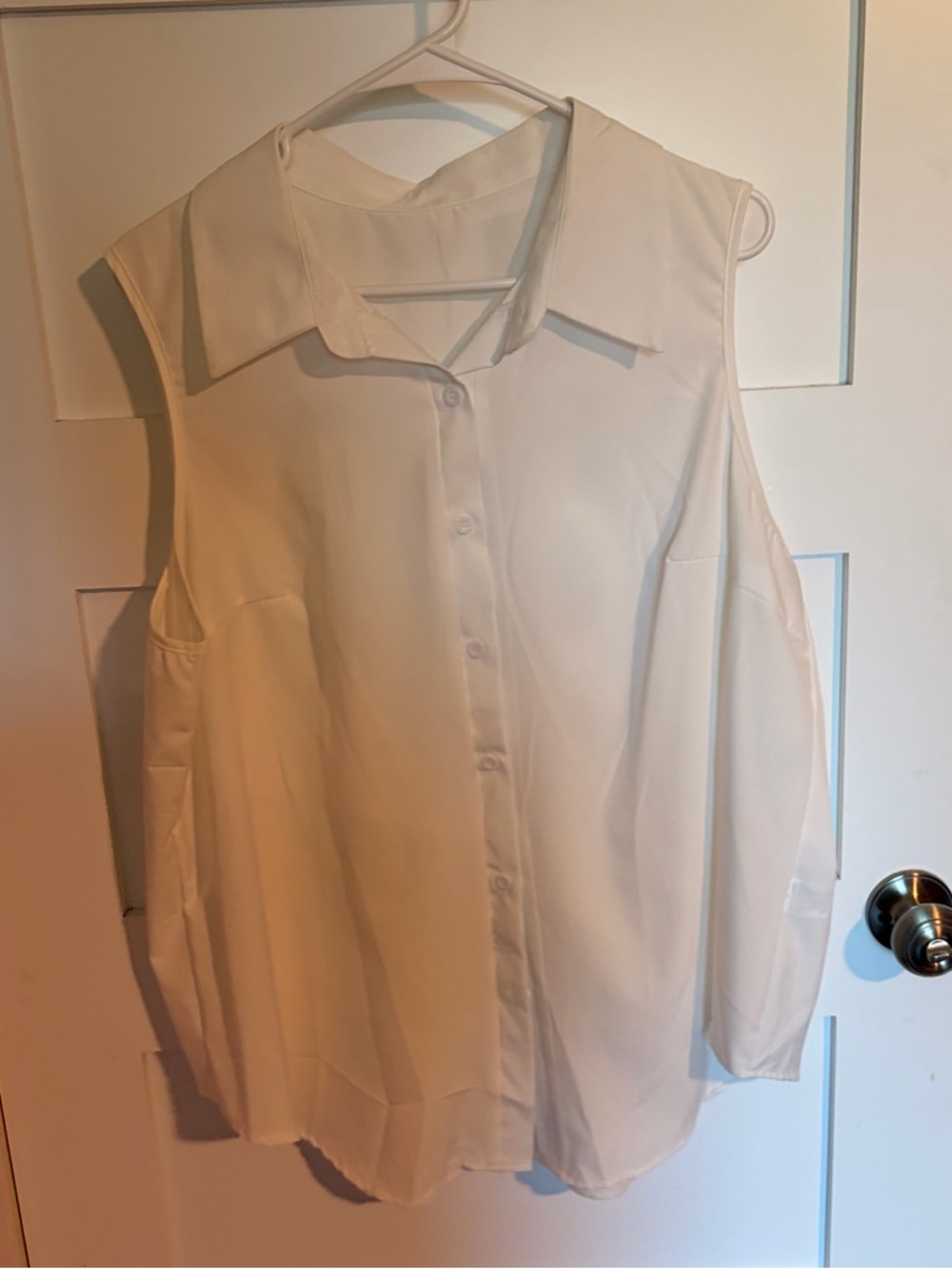 Crisp white sleeveless top